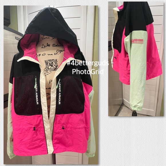New Under Armour Hoodie Colorblock Retro Mesh Lightweight Windbreaker Unisex M-L - Picture 10 of 16